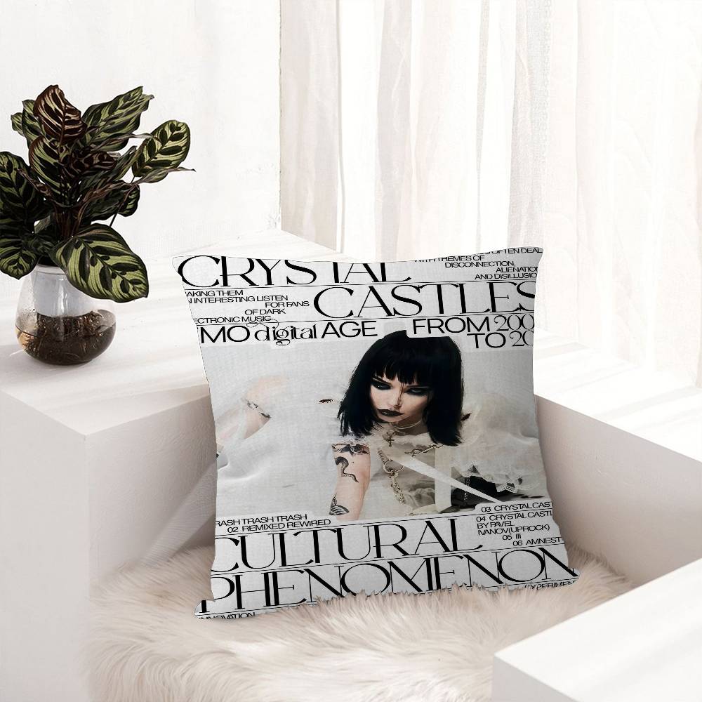 Band C-Crystal Castles Cushion Cover Polyester Sofa Cushions Decorative Throw Pillows Home Decoration Pillowcover