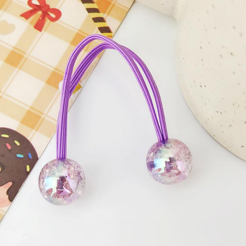 

Резинка для волос с круглыми бусинами и двойной головкой для девочек - Модные аксессуары для волос фиолетовый