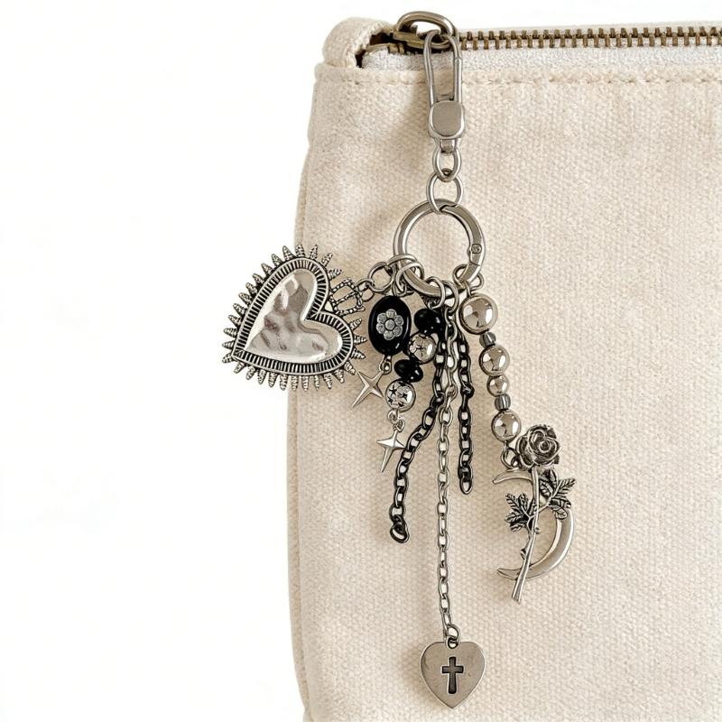 Portachiavi Cuore Spinoso alla Moda Fascino Elegante per Borsa Accessori Estetici Portachiavi Ciondolo Stiloso per Borsa per Ragazze Trendy