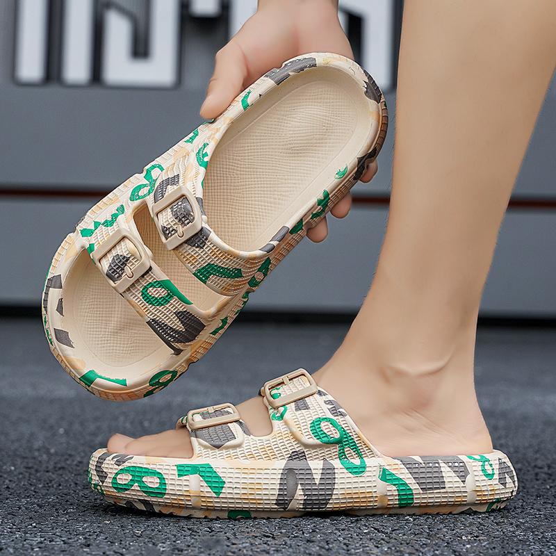 Summer Mens Slippers Outdoor Mans Sandals Lightweight Mens Beach Shoes Soft Bottom Indoor Home Slippers Non-Slip Bathroom Slides