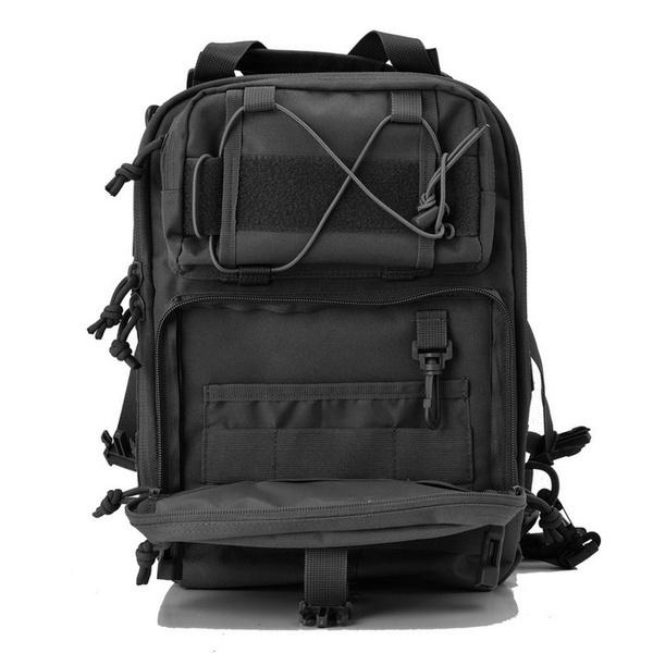 Tactische borsttas voor heren Kleine militaire schouderrugzak EDC borstrugzak MOLLE Assault Range Bag,Black