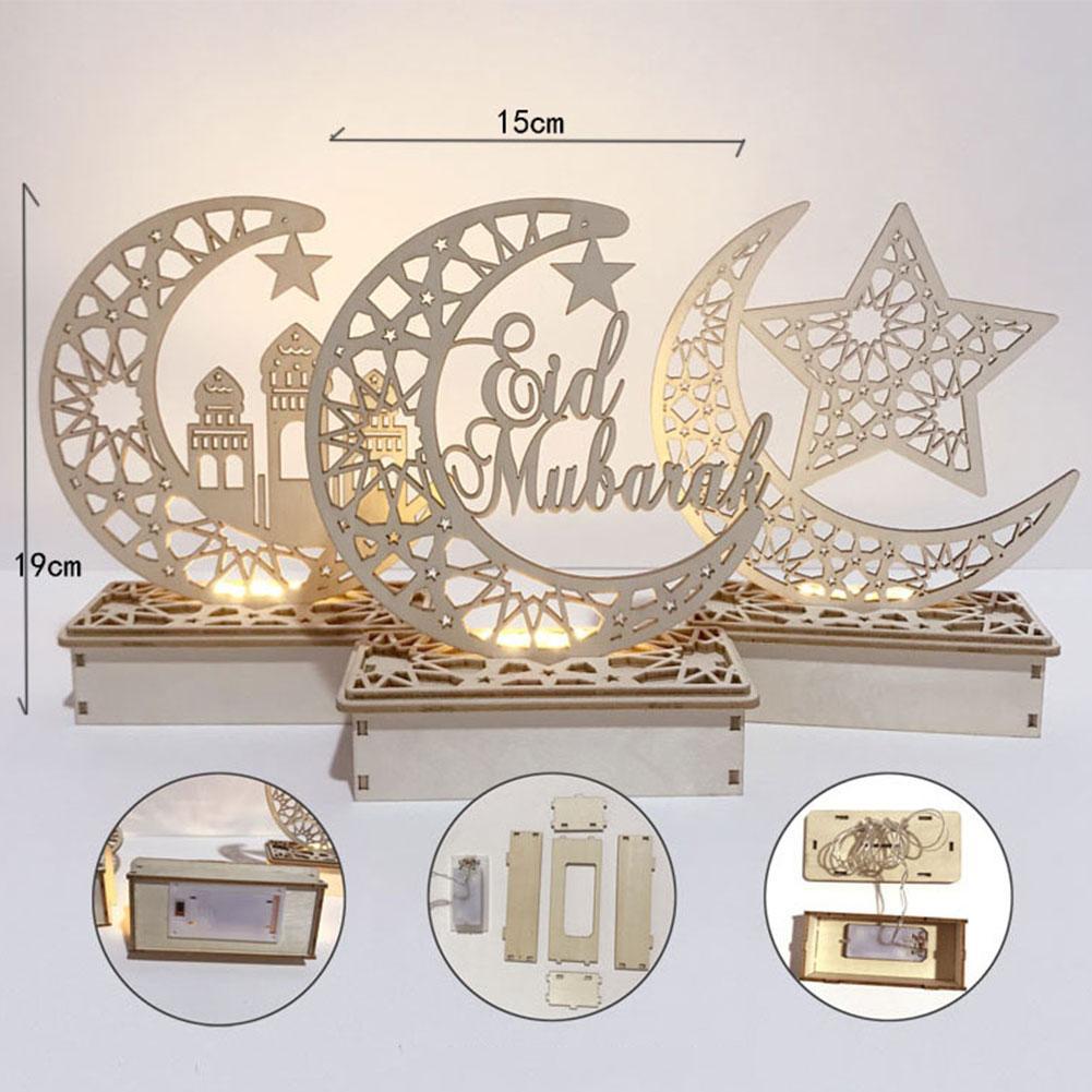 💰Köp billigt online Ramadan Wooden LED Lights Ornament Eid Mubarak ...