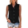 Summer Fashion Sleeveless Women Shirt Lapel Loose Casual Simple Office Blouse Plus Size Ladies Solid Color Elegant Basic Tops Clothing