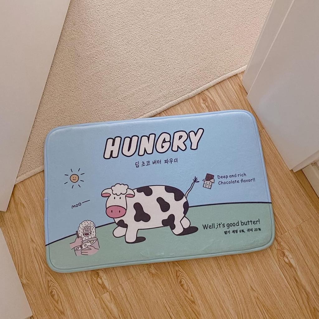 Cute Cartoon Cow Pattern Kitchen Floor Mat Runner Bathroom Doormat Trendy Cowprint Indoor Decor Area Rug Gift for Home
