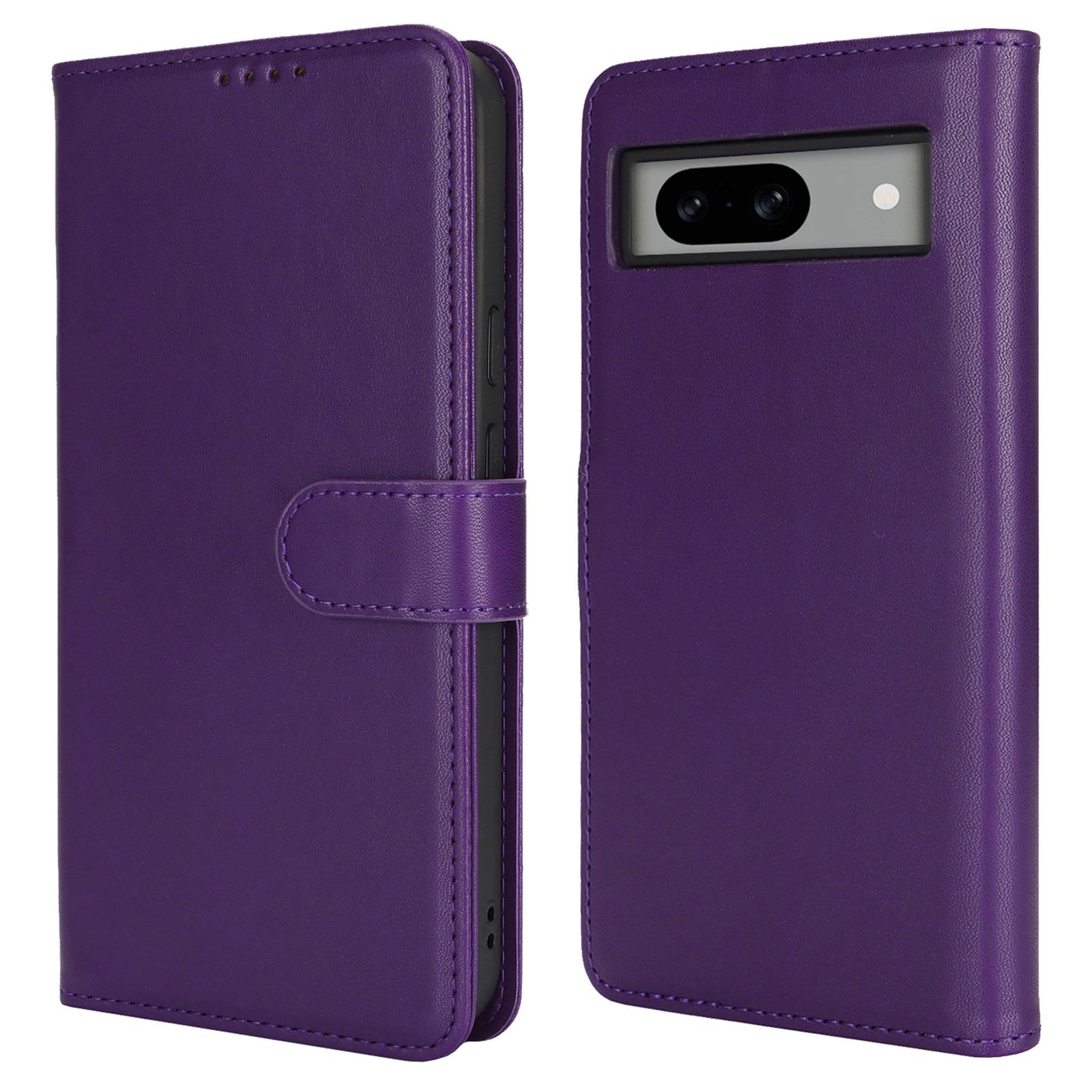 

For Google Pixel 8a Stand Case Shockproof Leather Wallet Phone Cover Dark Purple