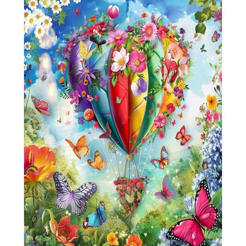 CHENISTORY Oil Painting By Numbers On Canvas,Hot Air Balloon,Paint Kit,Landscape,Handpainted,Pictures By Numbers,Decorative Gift