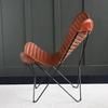 Indian Handmade Genuine Goat Leather Butterfly Arm Chair