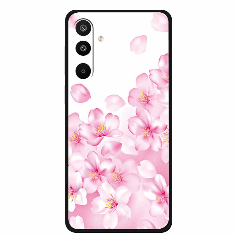 For Samsung Galaxy A36 5G Case Flowers Printed Silicone Phone Cases Cover for Samsung A26 5G TPU Shells A 26 36 Black TPU Coques