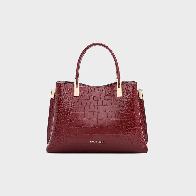 

2025 New Autumn Winter Red Handbag for Women, Middle-aged Mother-in-law, Light Luxury Versatile Wedding Gift for Mom, Bag and Case вино красного