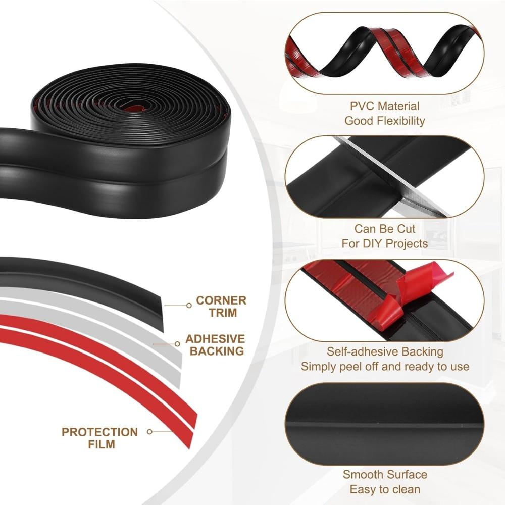 1pc 2mX4cm Inside Outside Corner Trim Moulding Flexible Wall Corner Protector Self Adhesive Edge Guards Caulk Strip Floor