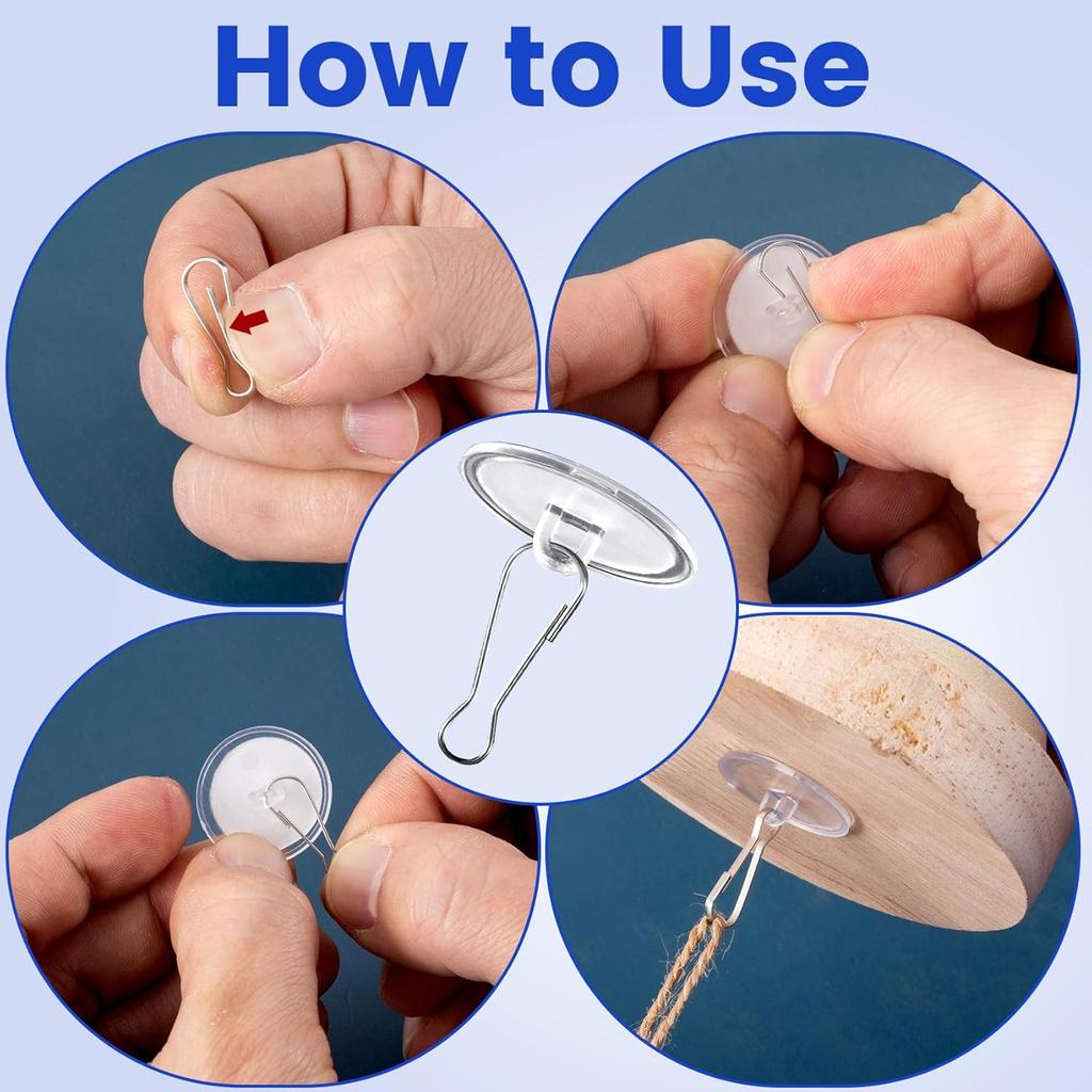 100 Pack Self-Adhesive Ceiling Hooks, No-Drill Ceiling Discs for Hanging, Removable Sticky Wall Hanger for Wedding, Birthday Wall Decoration - Clear