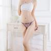 Solid Color Underpants Cotton Crotch Low-waist Lady Lingerie Sexy Briefs Flowers Panties Mesh Thong