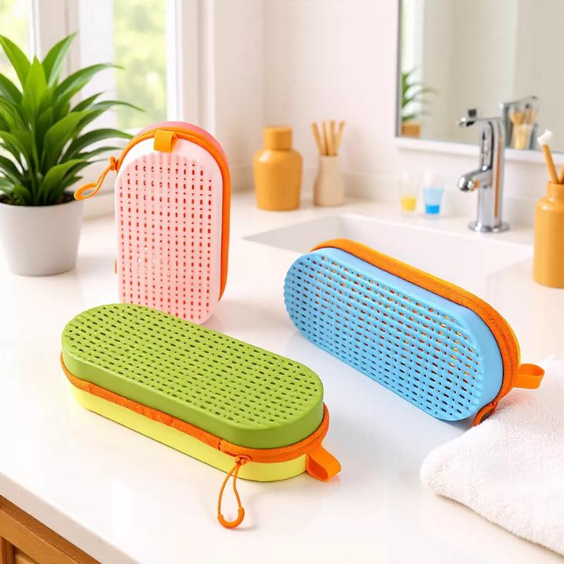 Silicone Double-Sided Mesh Swim Goggles & Toiletry Bag