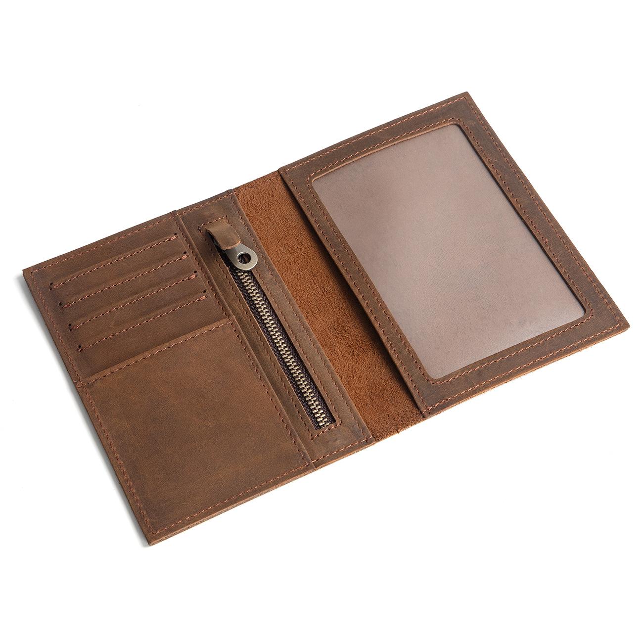 

Premium Vintage Leather Passport Case - Men s Travel Wallet with Zipper Pocket, Elegant Travel Organizer for Men & Women коричневый