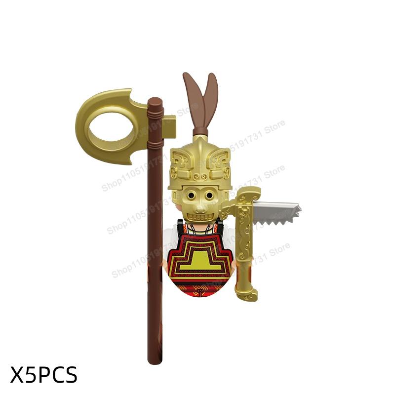 MOC Chinese Soldier Figures Building Blocks Shangzhou Dynasty Qin Dynasty Castle Warrior Knights Army Accessories Bricks Toys