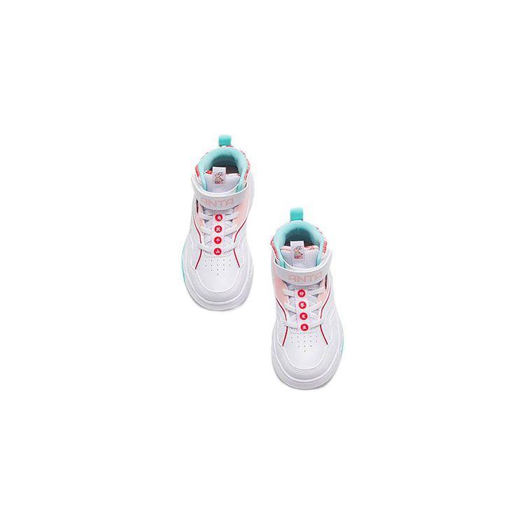 Anta Rabbit Leap Thousand Mountains Flame 3 High-Top Kids Skate Shoes Kids Skate Shoes White Blue Pink 322319993-4