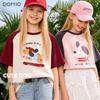 DOMIO Mädchen Raglan Kurzarm T-Shirt