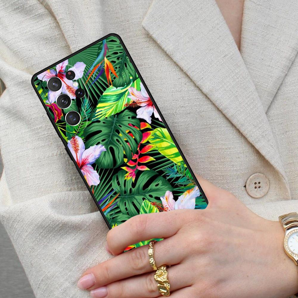 Tropical Paradise Hawaiian Flower SOFT Cell Phone Case for Samsung Galaxy S26 Ultra S25 S24 S23 S22 S21 S20 Note10 Cover