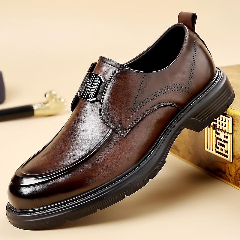 Autumn New Designer Leather Shoes for Men Soft Sole Fashion Casual Shoes Male High Quality Solid Color Dress Shoe Man