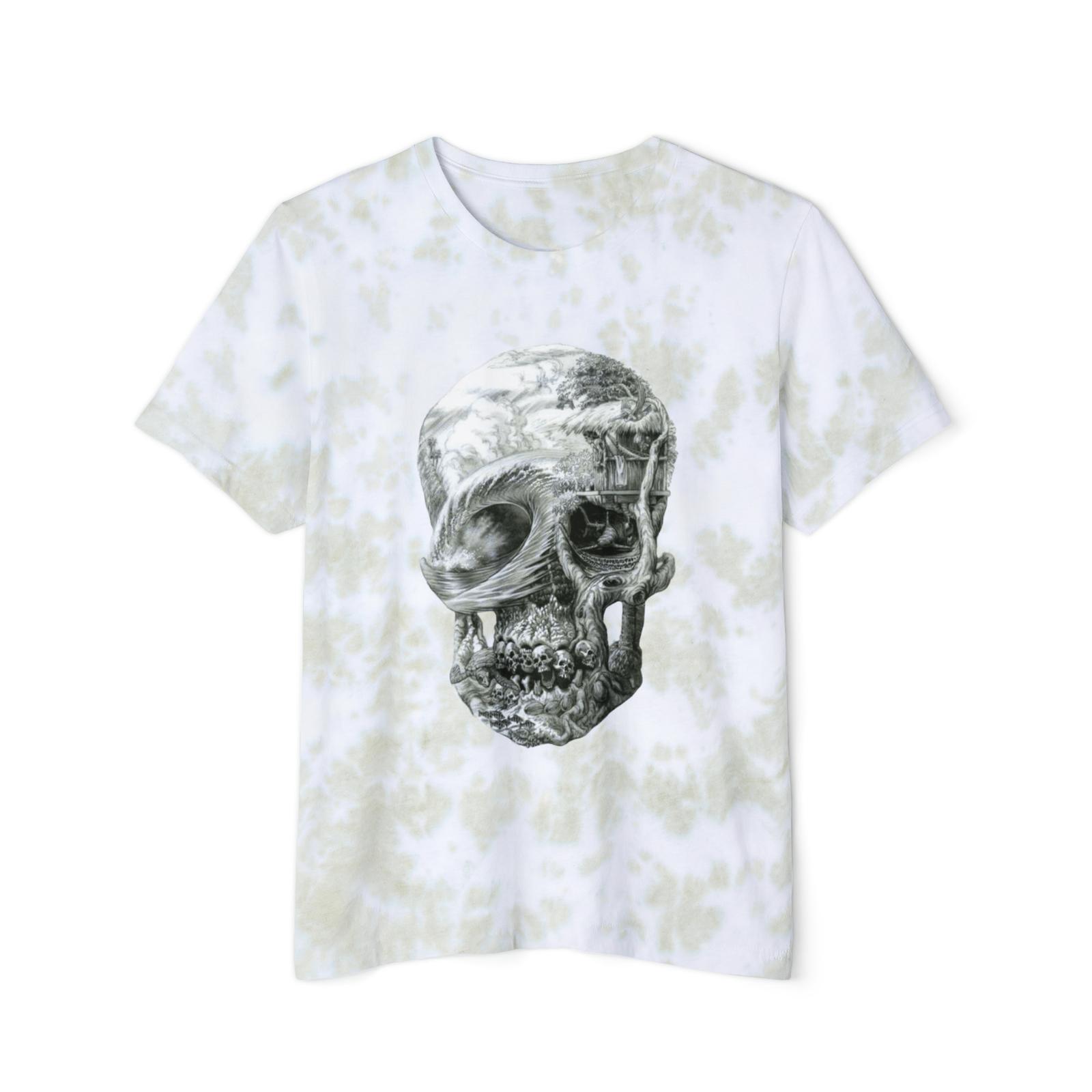 Outlaw Surf Gray Skull Tie-Dyed T-Shirt S