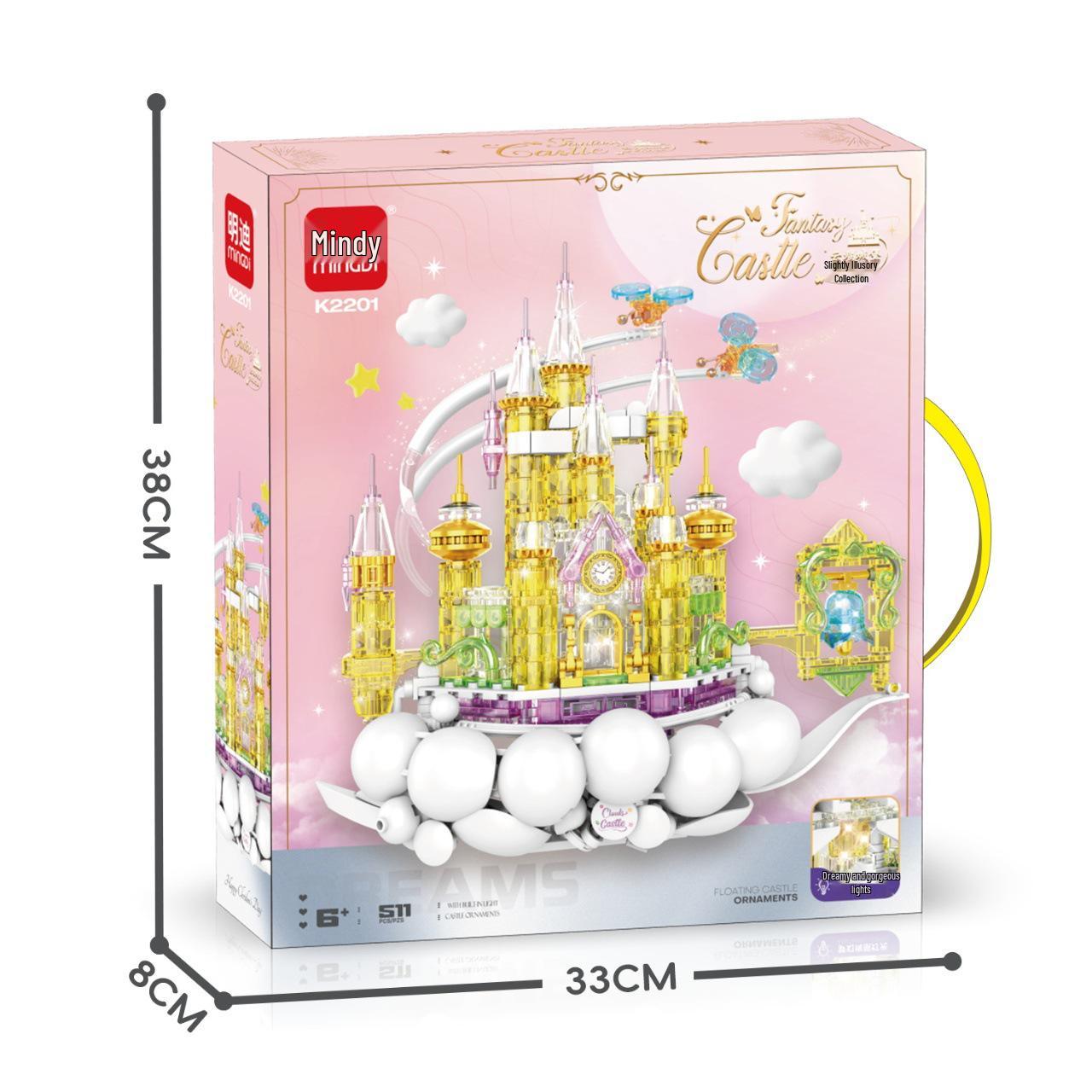 Girls Castle Building Blocks with Lights - Colorful Assembly Toy Set