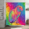 Colorful Capybara Shower Curtain Tropical Animal Pattern Bathroom Decor Waterproof Nature Wildlife Artistic Home Decor Gift