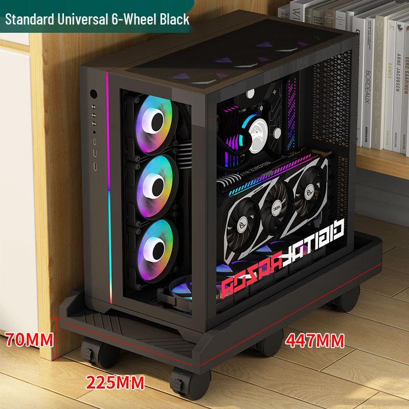 Adjustable Mobile Computer Stand with Caster Wheels and Moisture-Proof Base