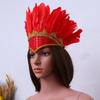 Hair Band Feather Headdress Head-mounted Carnival Costume Headwear Chief Headdress  Halloween