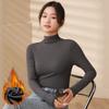 Semi-turtleneck Velvet Bottoming Shirt for Women In Autumn and Winter, Black and White Thickened Mid-neck Long-sleeved Top