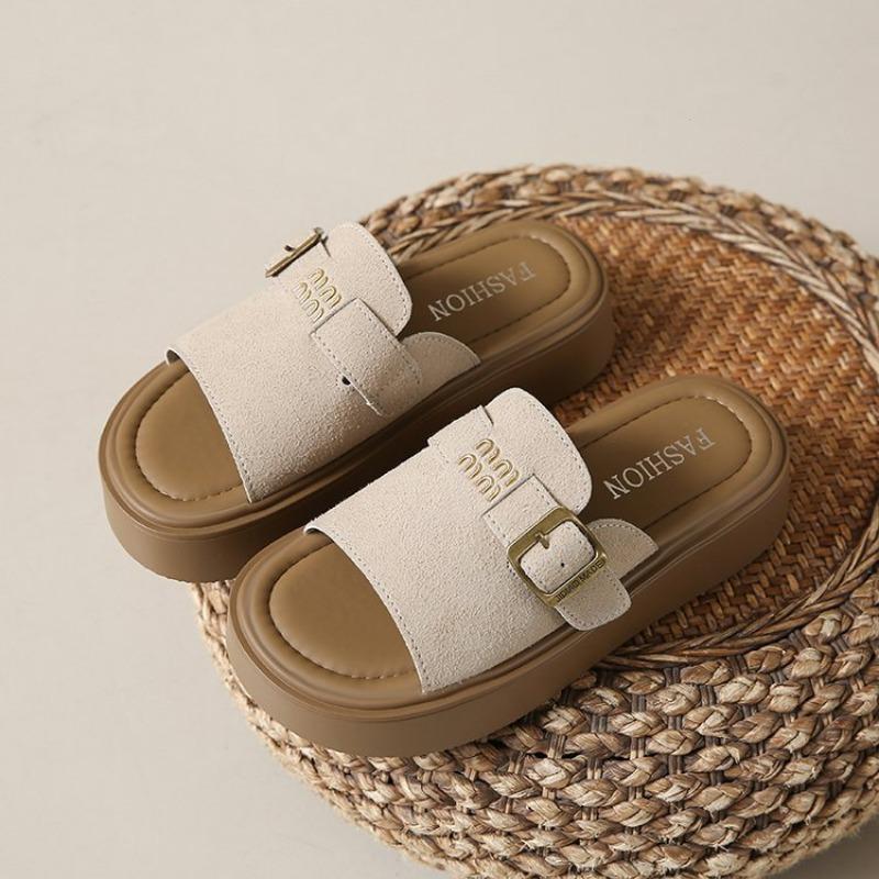 Thick-soled Bag Head Half Slippers Women's Summer New Sandals Wear Retro Lazy One Pedal Beach Shoes