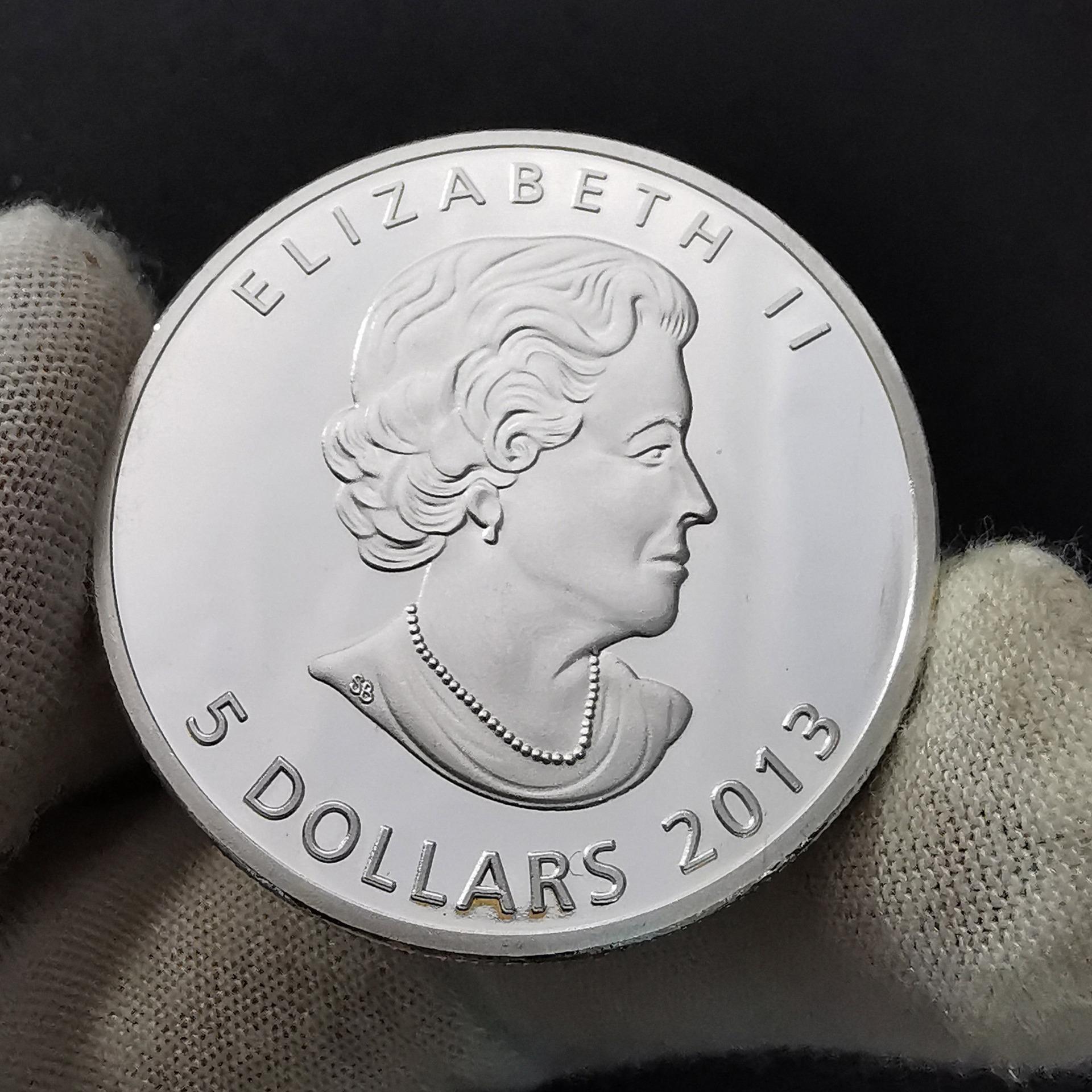 Канадская памятная монета «Кленовый лист» 2013 года, посеребренная, иностранная памятная монета, серебряная монета «Кленовый лист», ремесло серебряный