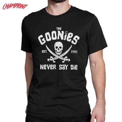 The Goonies T-Shirt for Men Skull Vintage Pure Cotton Tees Crew Neck Short Sleeve T Shirt Plus Size Tops