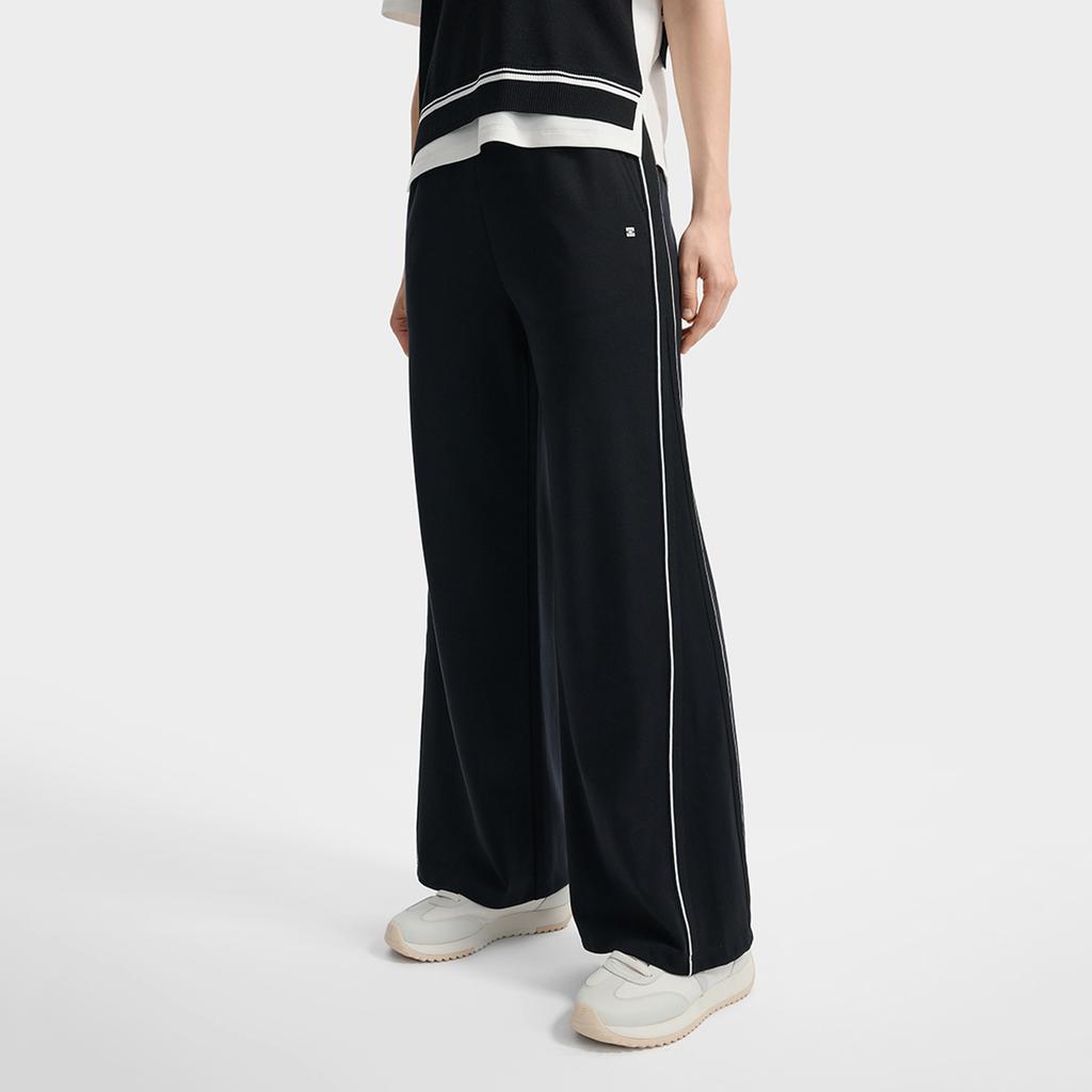 FILA White Fashionable Versatile Comfortable Loose Straight Leg Casual Pants Women bottoms F11W533605F-BK