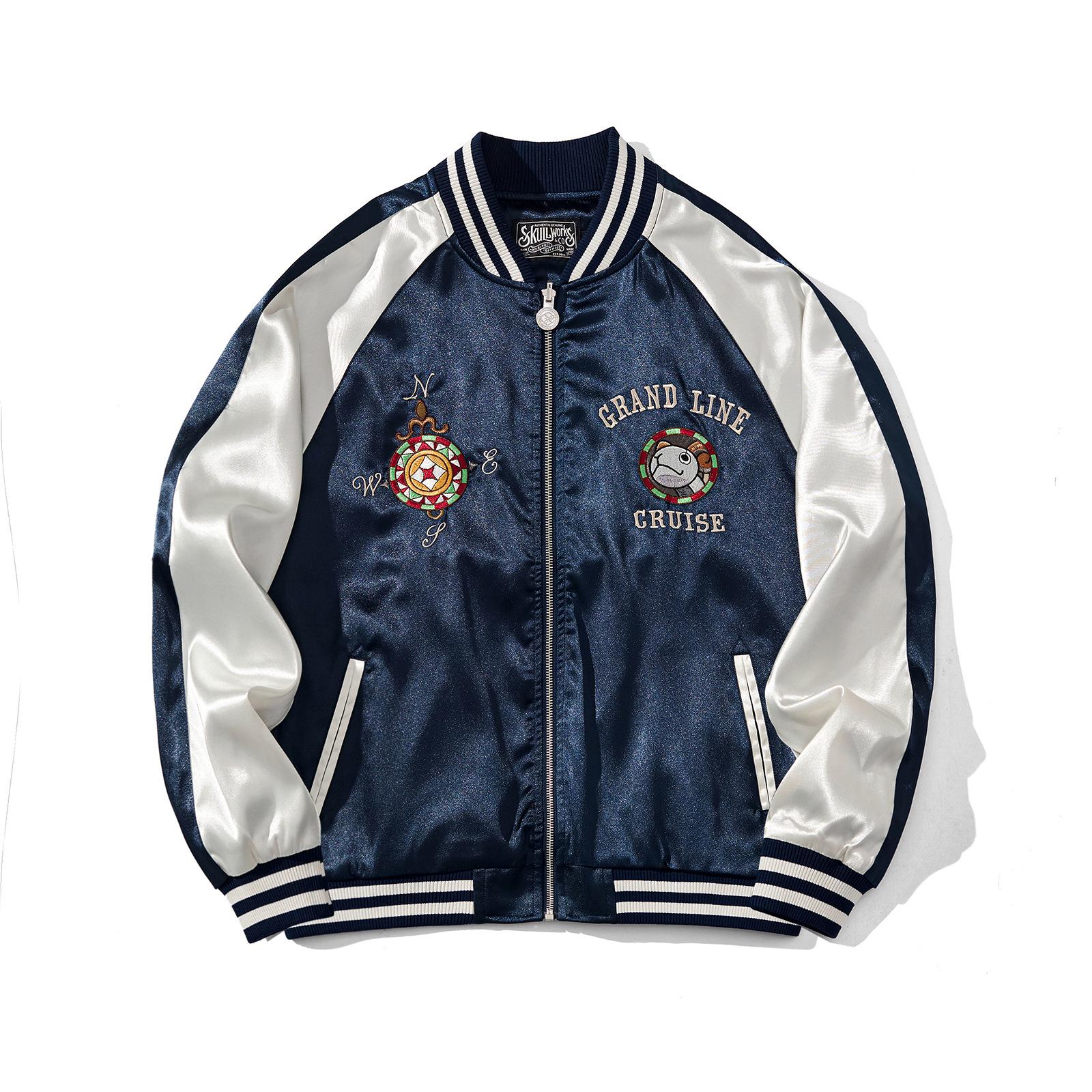 

Huaxia Junpin Men s Dragon Embroidery Baseball Jacket - Chinese Style Trendy Outerwear A024. Extra Extra Large