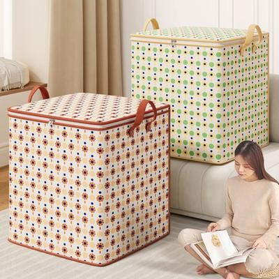 Fabric Clothes Quilt Storage Bag with Handles Folding Storage Baskets for Cupboard