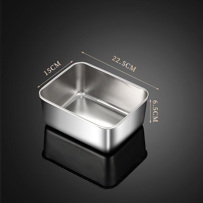 Food Grade Stainless Steel Rectangular Tray for Tiramisu or Cooked Foods