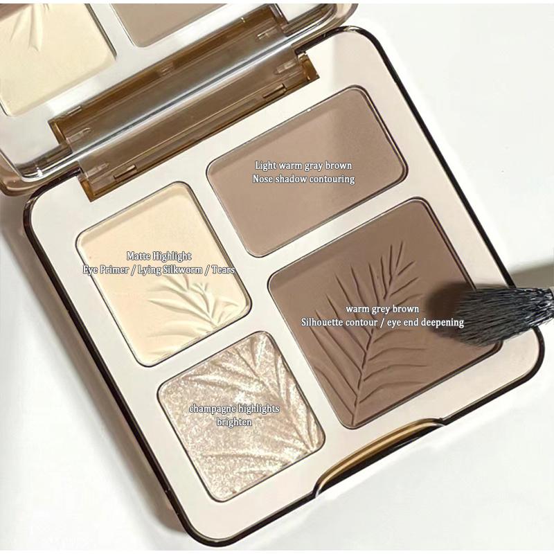 4 Colors Long-Lasting Matte Highlighter Bronzers Palette Face Shading Grooming Powder Makeup 3D Face Contouring Bronzer Cosmetic