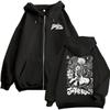 Felpa con cappuccio e zip grafica Anime Le bizzarre avventure di JoJo Stampa di Jotaro Kujo Giacca con zip Up Uomo Donna Casual Oversize Felpa con zip Up