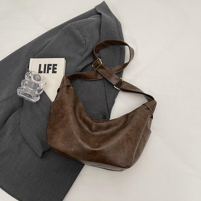 Large Capacity Soft Leather Shoulder Bag Women's Hobo Bag Crossbody Bag