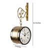 Golden Dual Side Bond Street Metal Carving Station Clock with Metal Stand 16.51 Cm