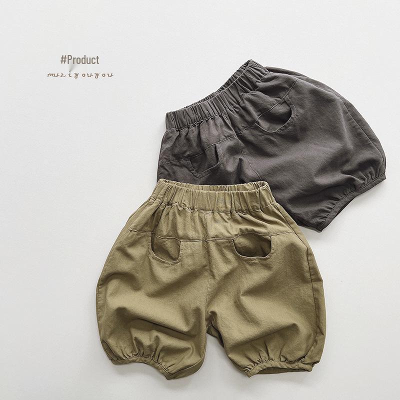 

2025 Summer Kids Loose Cotton Lantern Shorts - Korean Style for Boys & Girls 130 cm