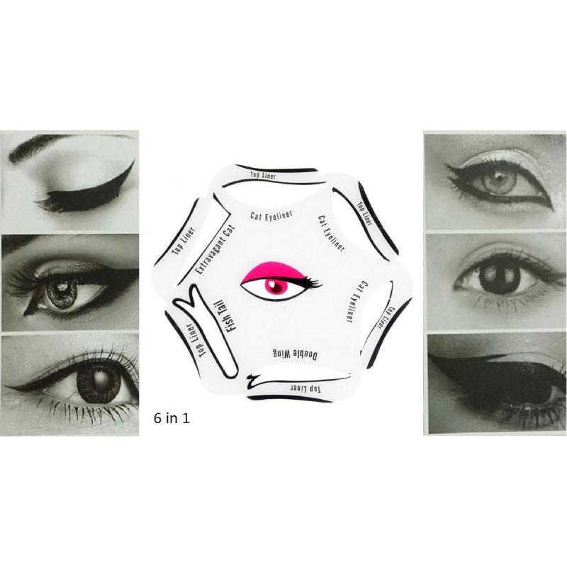 In 6 1 Eyeliner Stencil Eye Shadow Guide Quick Makeup Beauty Tool Convenient