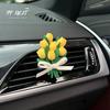 Car Air Freshener Pink Tulip Car Air Conditioning Vent Dashboard Decoration Aroma Diffuser Stone Goddess Gift