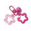Colorful Handmade Double Star Keychain with Bell Ornaments - DIY Women's Bag Decoration