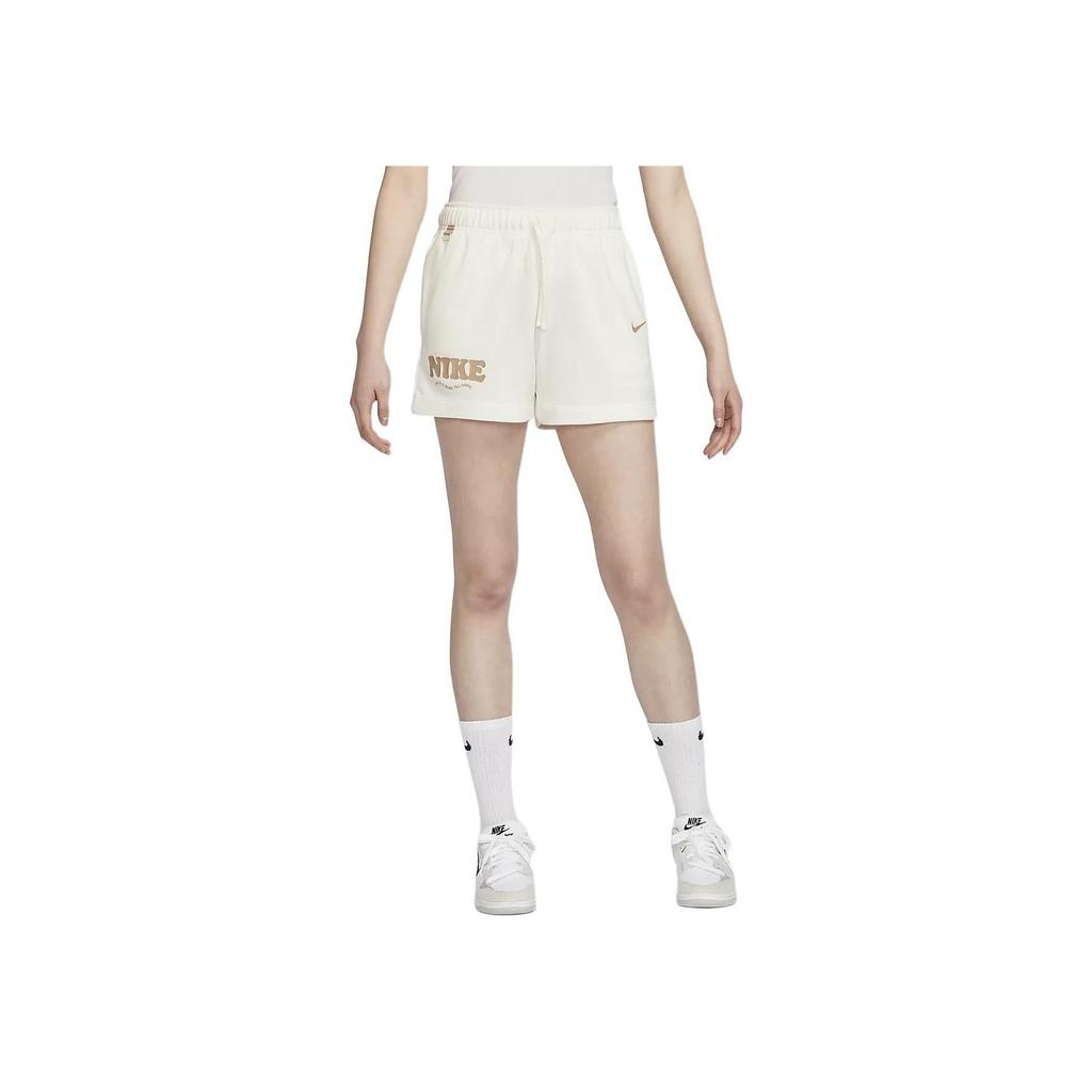 Nike Alphabet Drawstring Breathable Loose Casual Sports Shorts Women Bottoms Sail-White HF6177-133