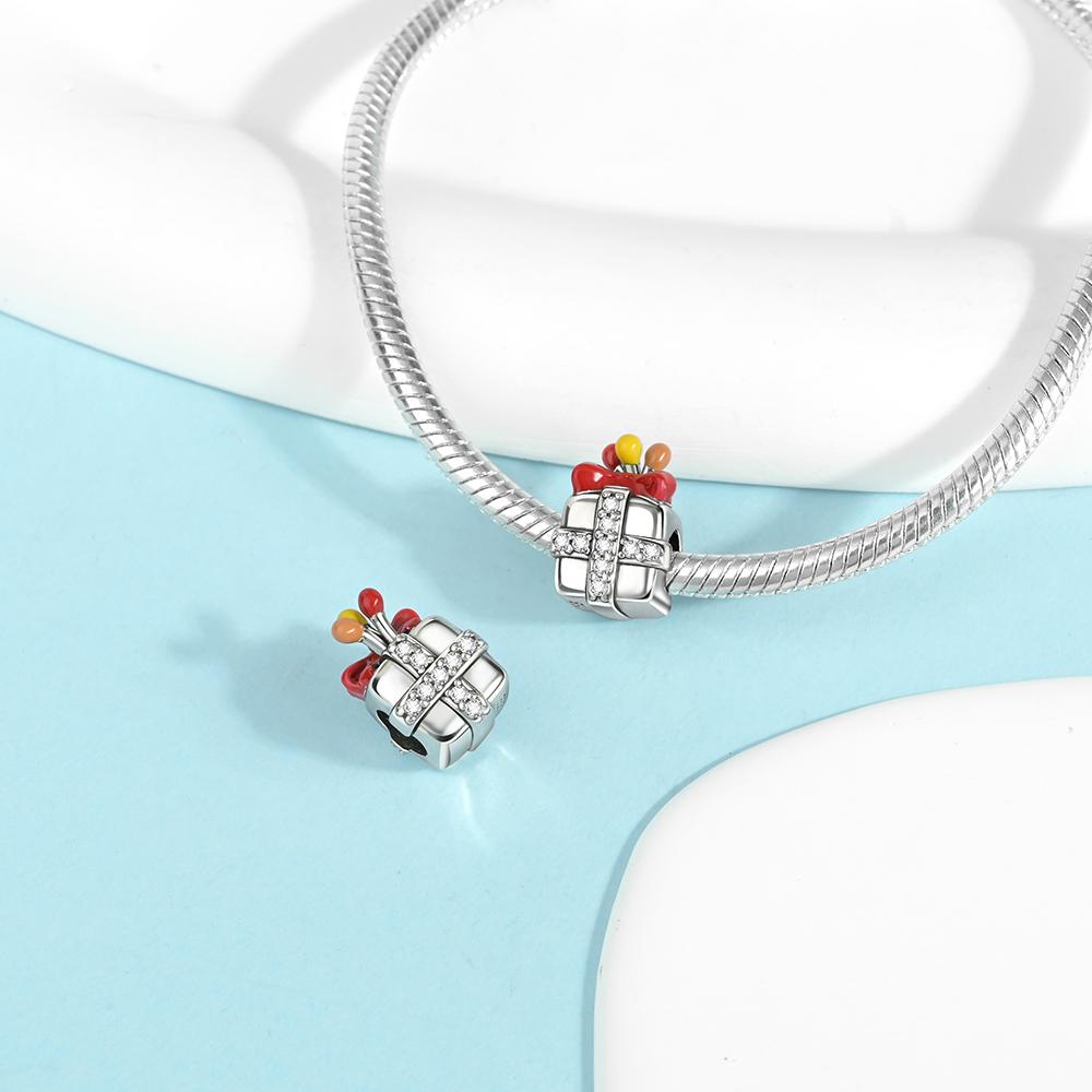 Boys Girls Christmas Gift Box Charm Copper Plated For Charms Copper Plated Original Bracelet For Jewelry Making