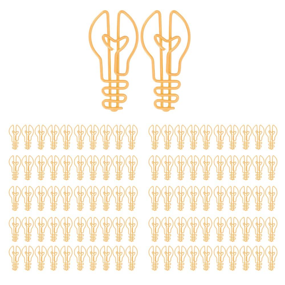100pcs Plastic-coated Metal Cute Paper Clips Yellow/Pink Office Paper Clips Wedding Decoration