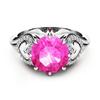 Ebay Fashion And Popular Love Shape Pink Zircon Crystal Micro-Set Ring Platinum Plated Ring Jewelry