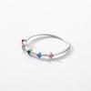 925 Sterling Silver Rainbow CZ Simulated Diamond Stacking Slim Rings Fashion Bands For Women Korea Style Fine Jewelry