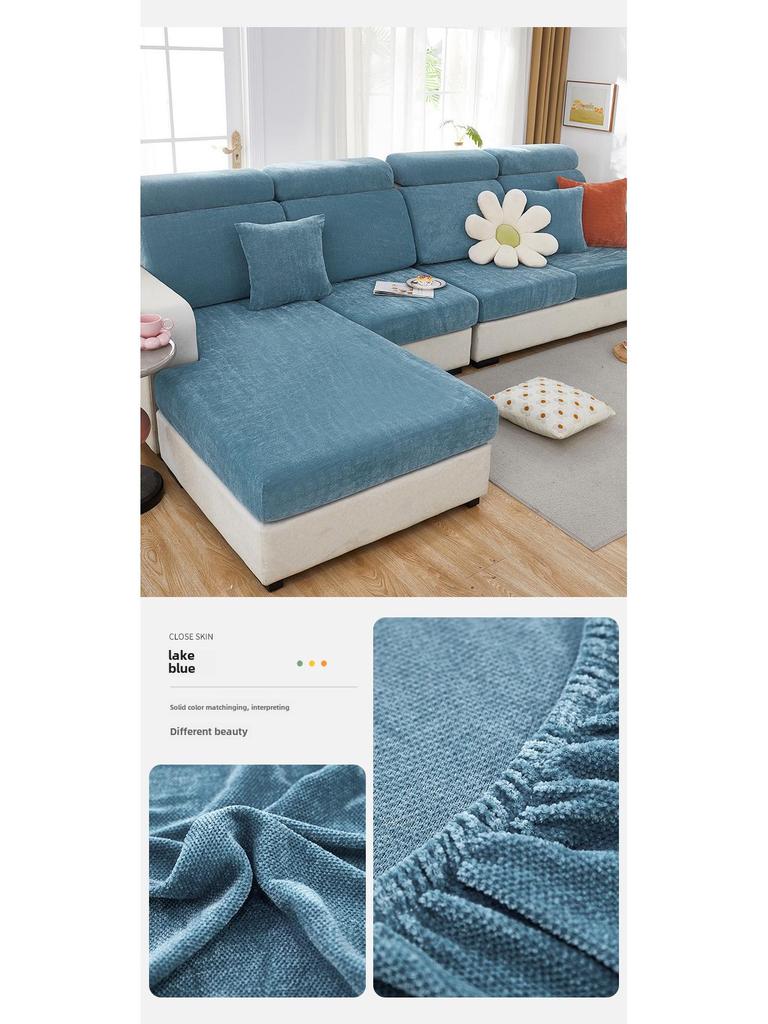 Chenilowy antypoślizgowy pokrowiec na sofę na każdą porę roku z ochroną przed zarysowaniami